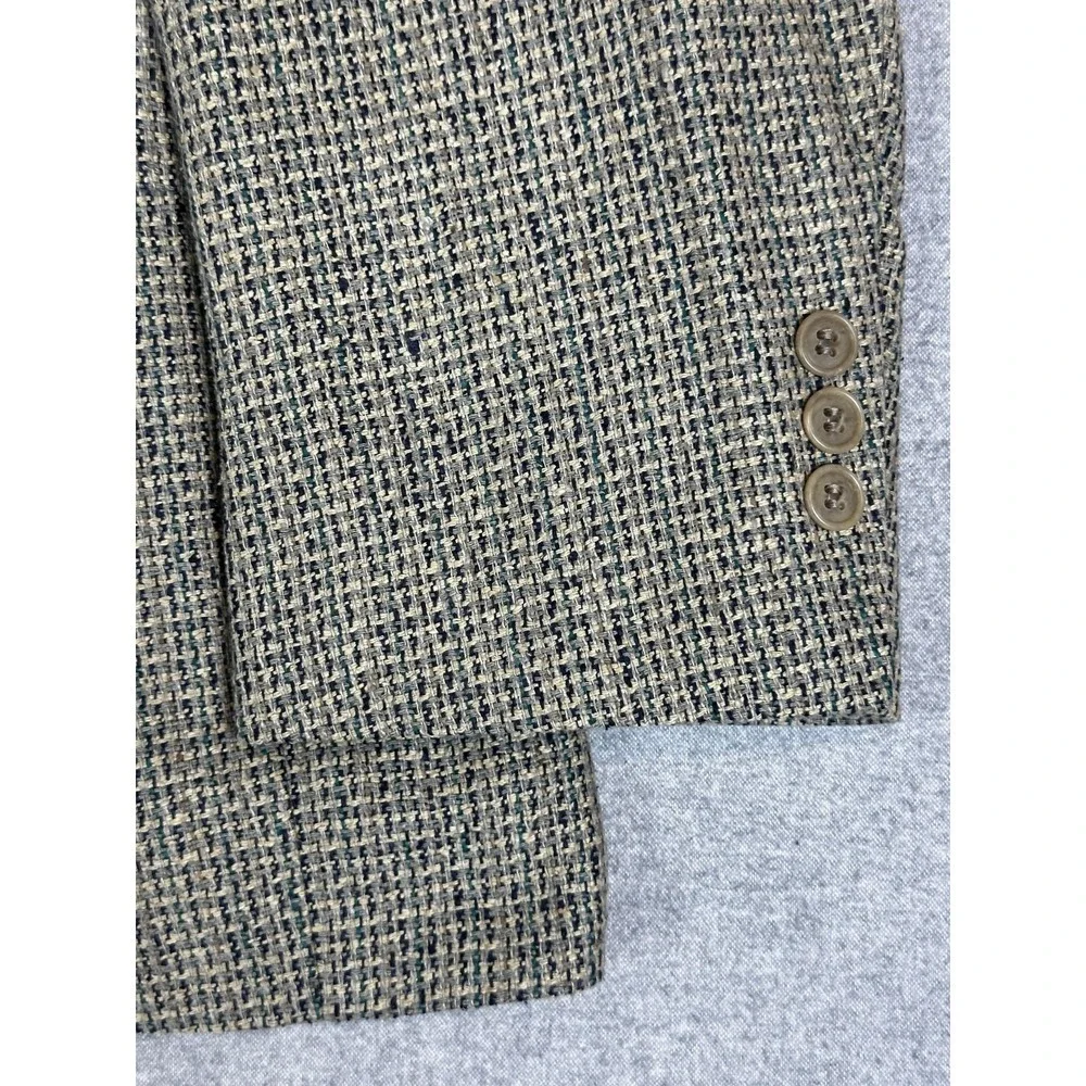 Vintage Norm Thompson‎ Blazer Mens 44R Brown Tweed Sport Coat Made USA 90s